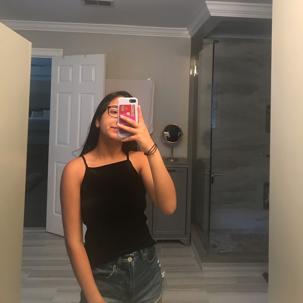 Black Velvet Tank Top